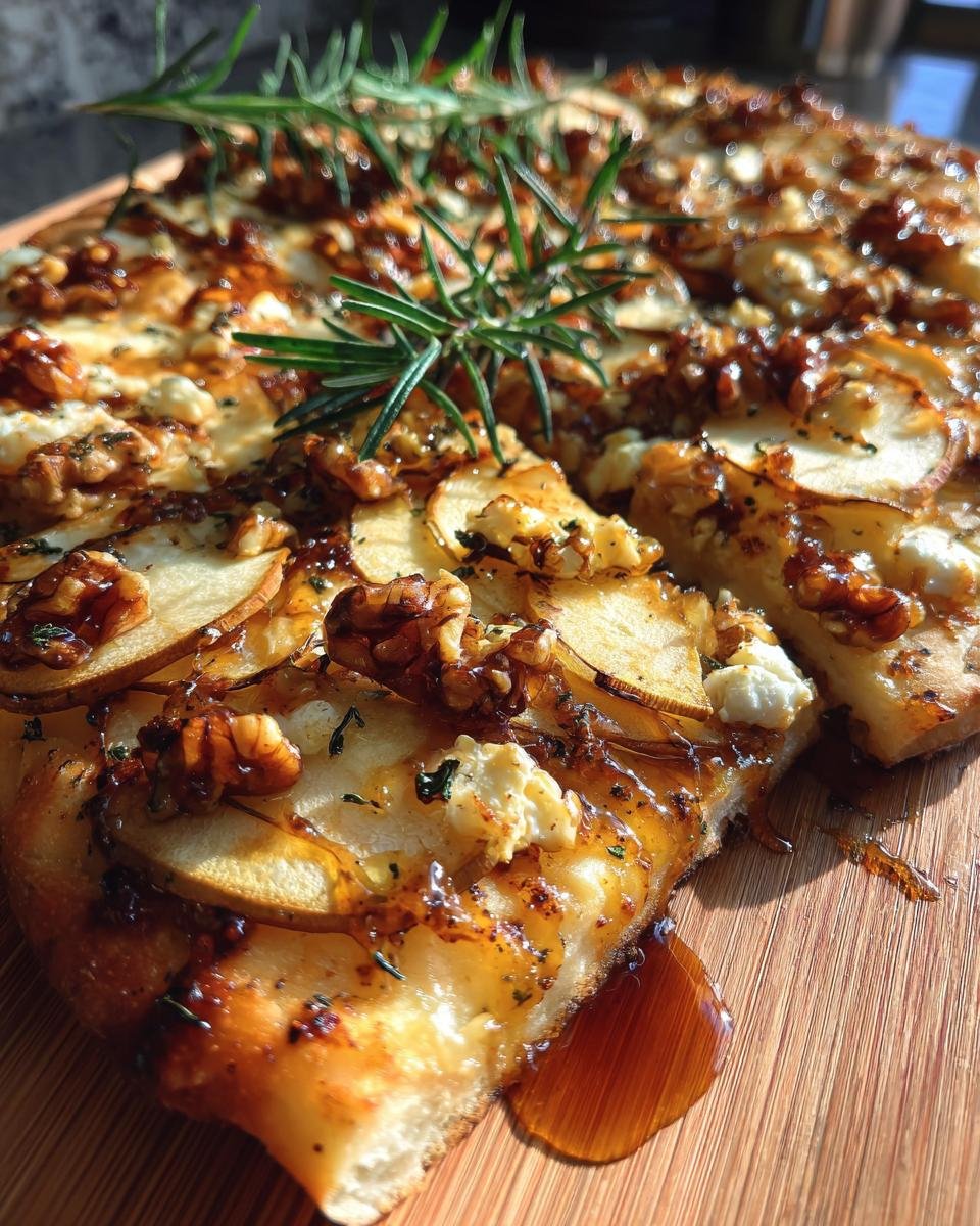 Apple, Feta, and Walnut Flatbread with Rosemary Drizzle - detail 3