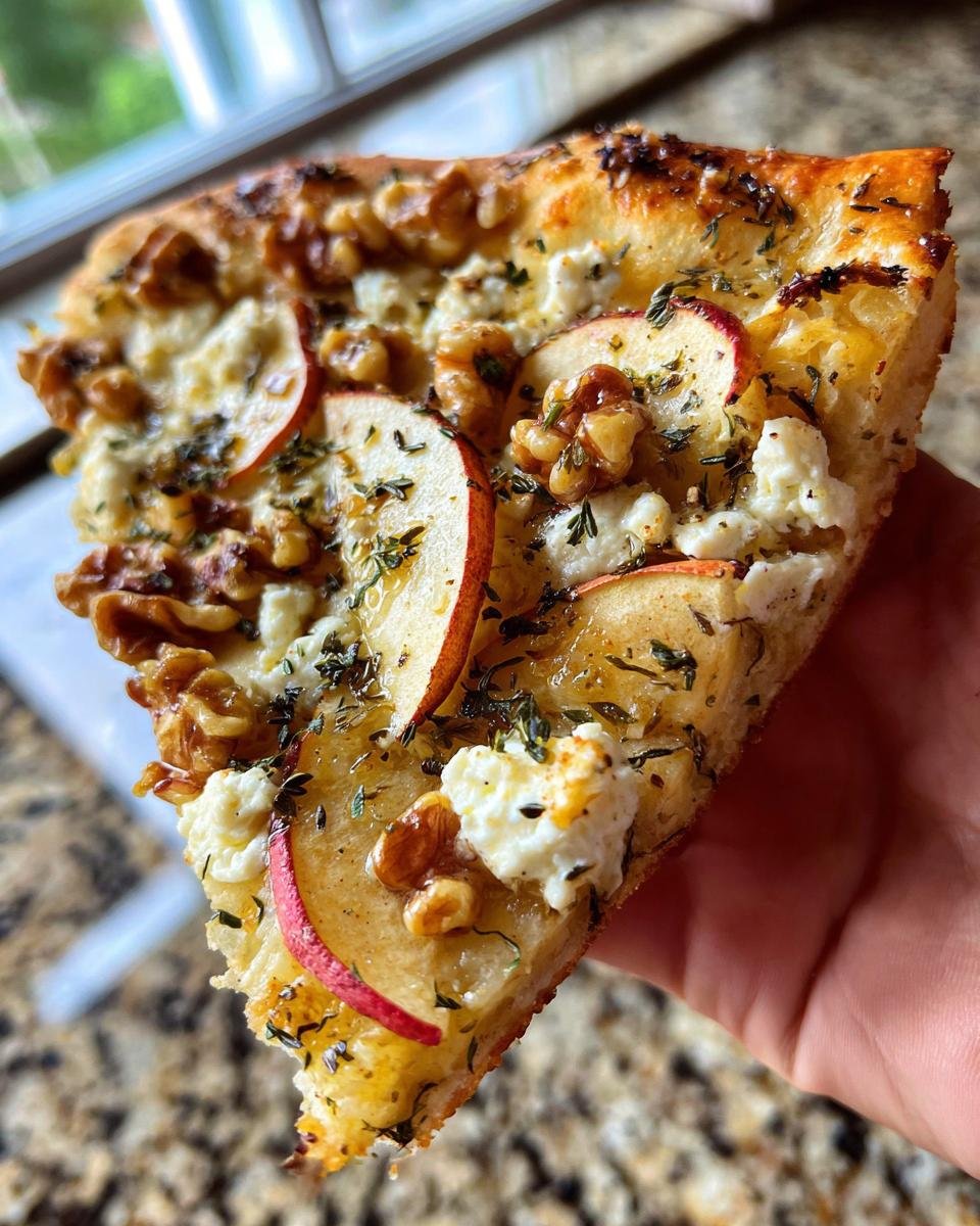 Apple, Feta, and Walnut Flatbread with Rosemary Drizzle - detail 4