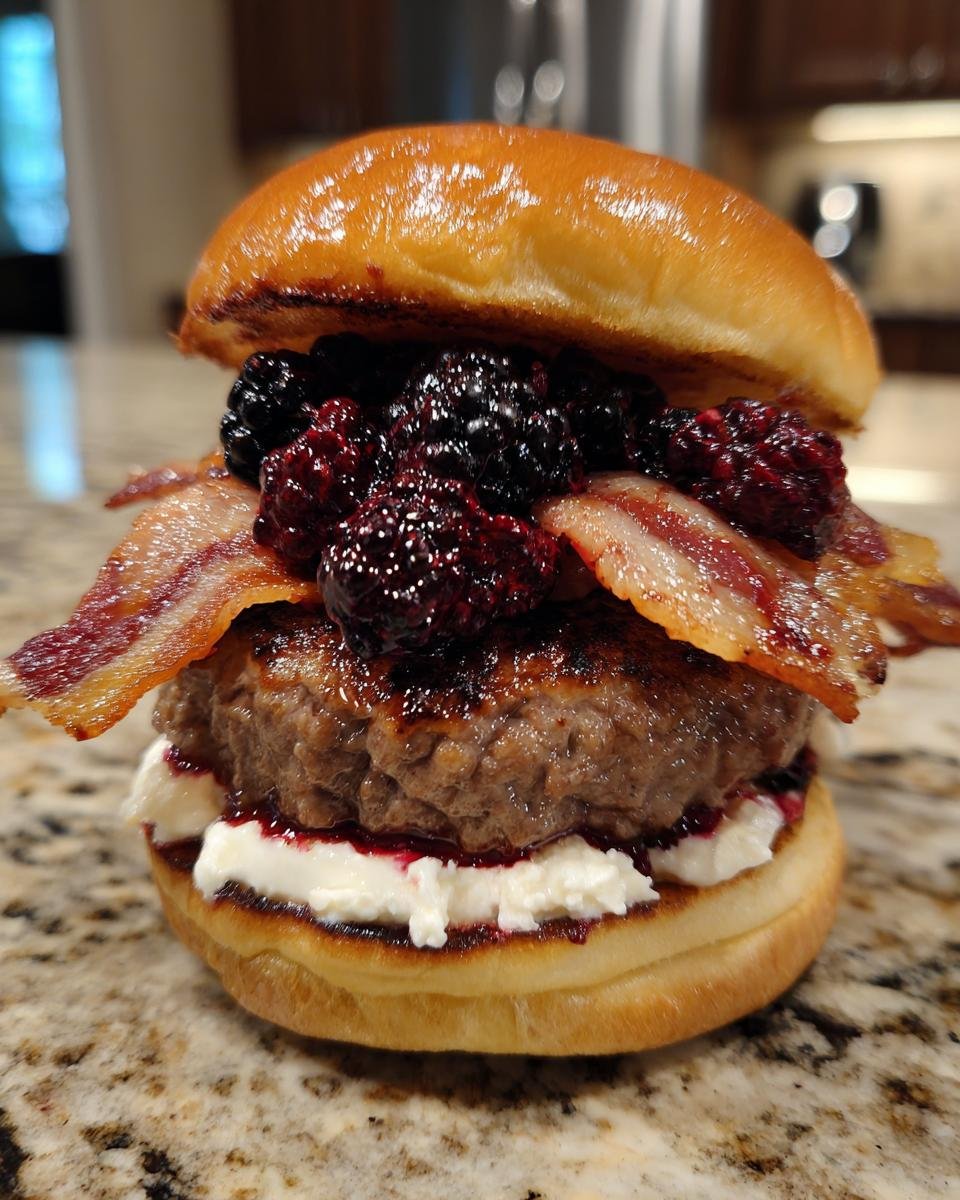 Bacon Blackberry Cheesecake Burger - detail 4