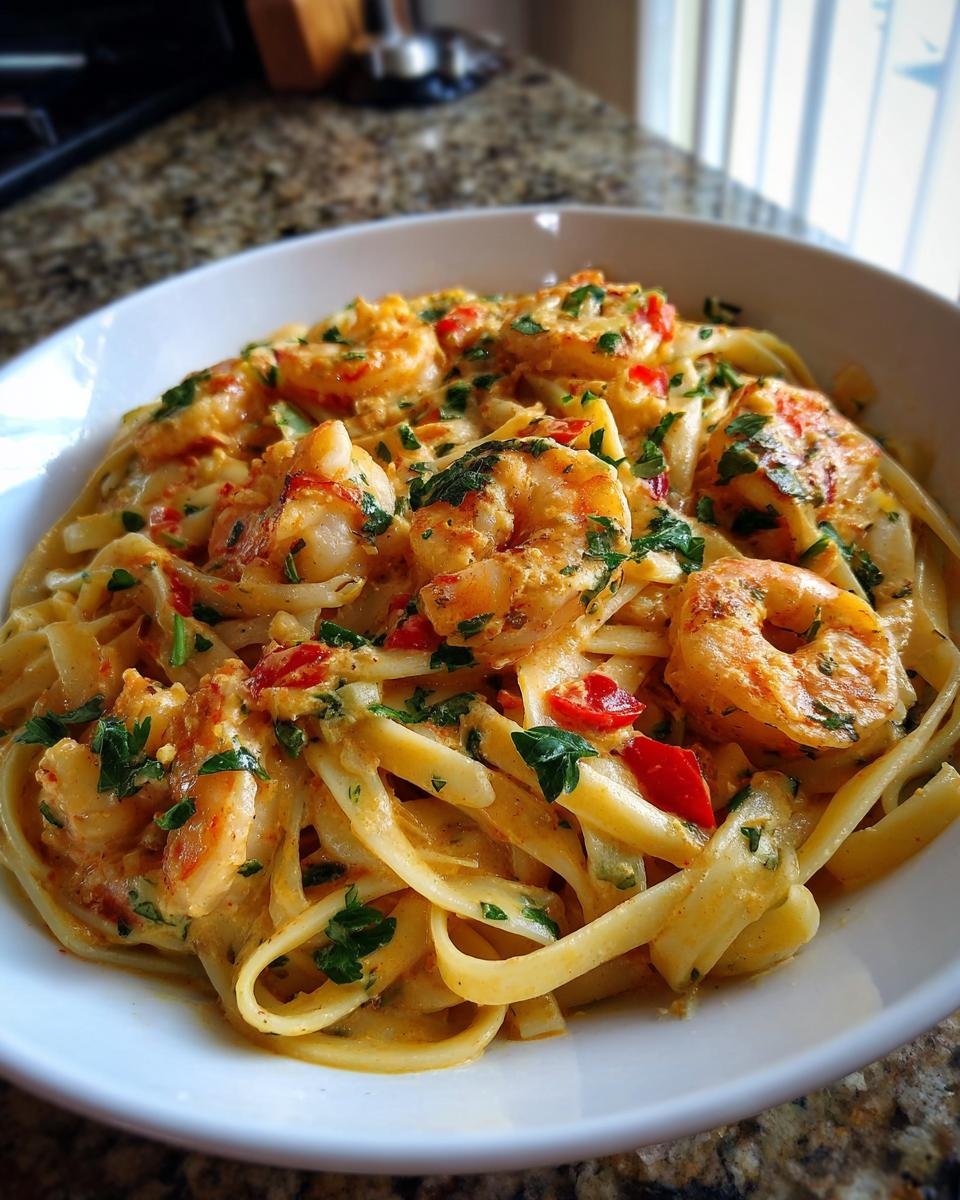 Cajun Shrimp Pasta in Creamy Sauce - detail 1