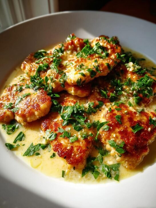 Chicken Francese with Lemon and White Wine Sauce