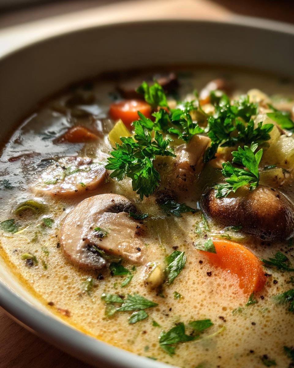 Creamy Mushroom and Vegetable Soup - detail 1