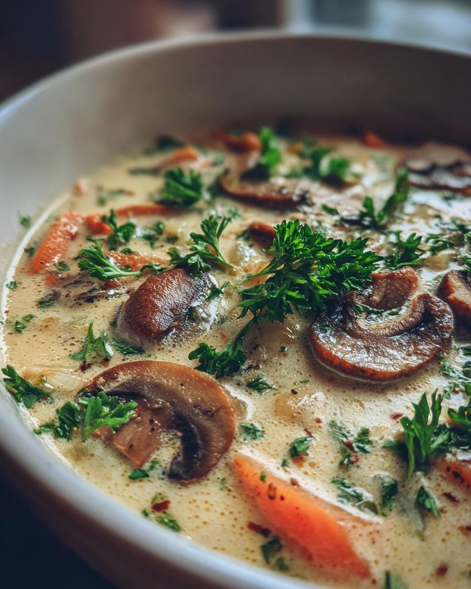 Creamy Mushroom and Vegetable Soup - detail 2