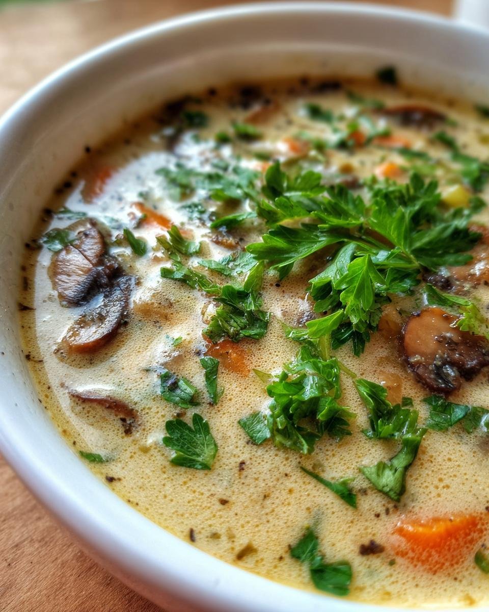 Creamy Mushroom and Vegetable Soup - detail 3