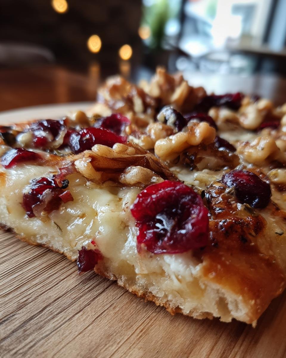 Crispy Flatbread with Brie, Cranberries, and Walnuts - detail 1