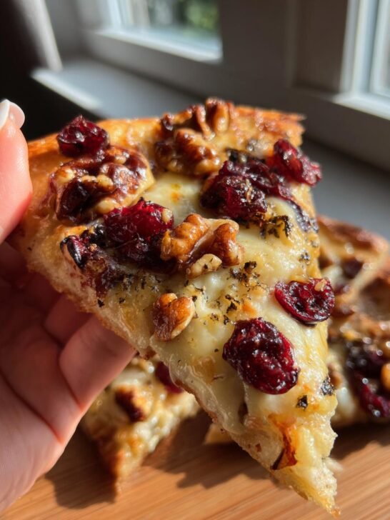 Crispy Flatbread with Brie, Cranberries, and Walnuts