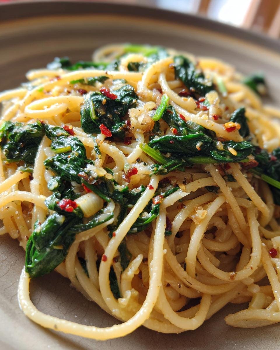 Garlic Spinach Spaghetti - detail 2