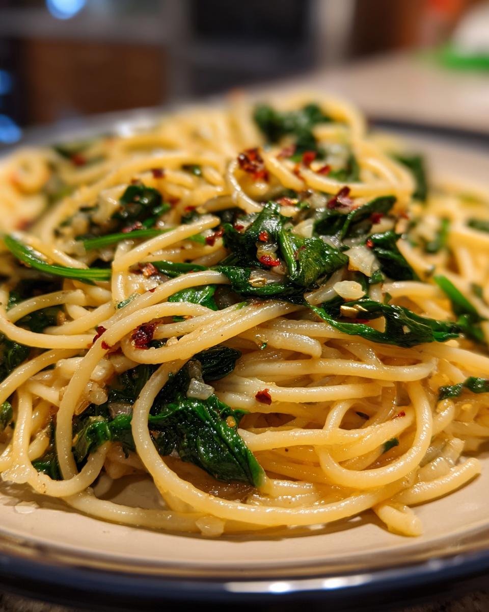 Garlic Spinach Spaghetti - detail 3