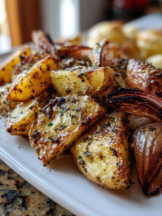 Grilled Garlic Parmesan Potatoes and Onions