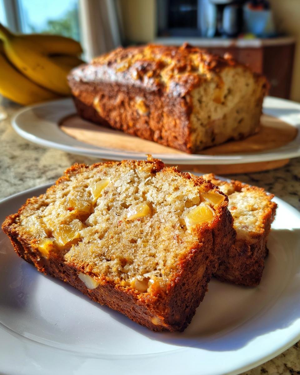 Hawaiian Banana Bread with Coconut and Pineapple - detail 1