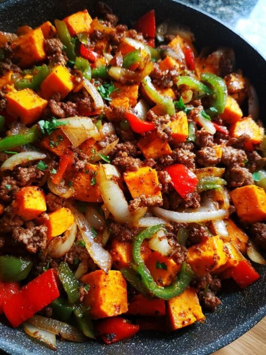 One-Pan Ground Beef and Sweet Potato Delight