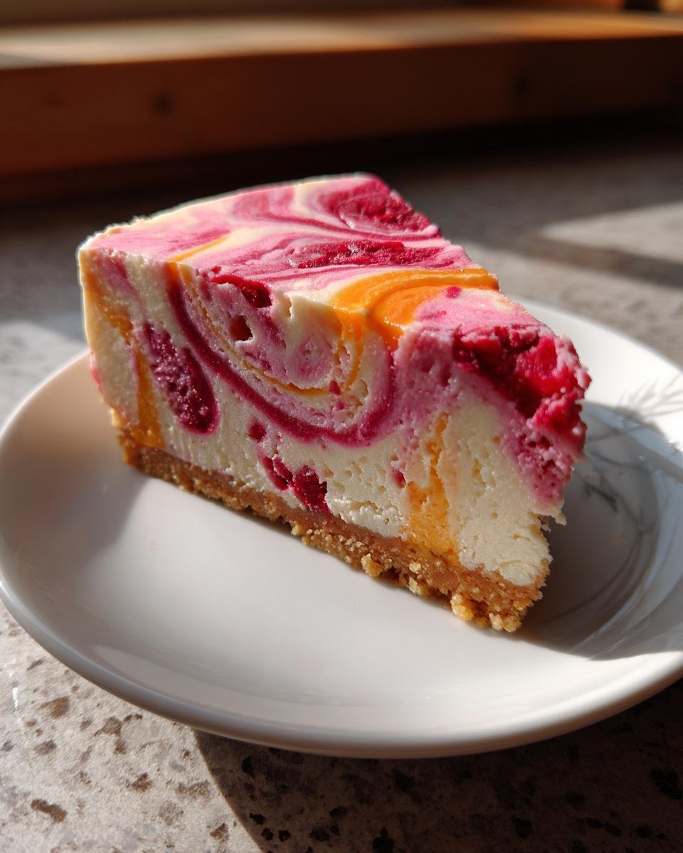 Raspberry Peach Cheesecake - detail 1