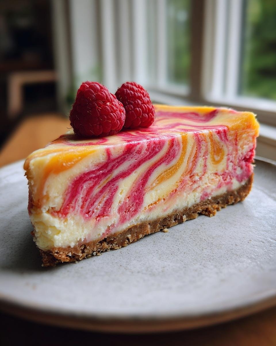 Raspberry Peach Cheesecake - detail 2