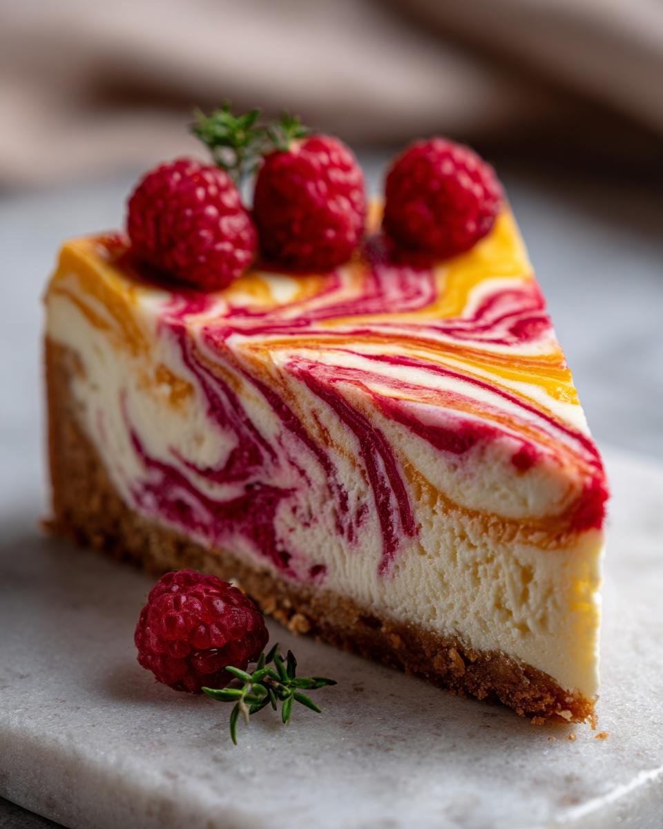 Raspberry Peach Cheesecake - detail 3