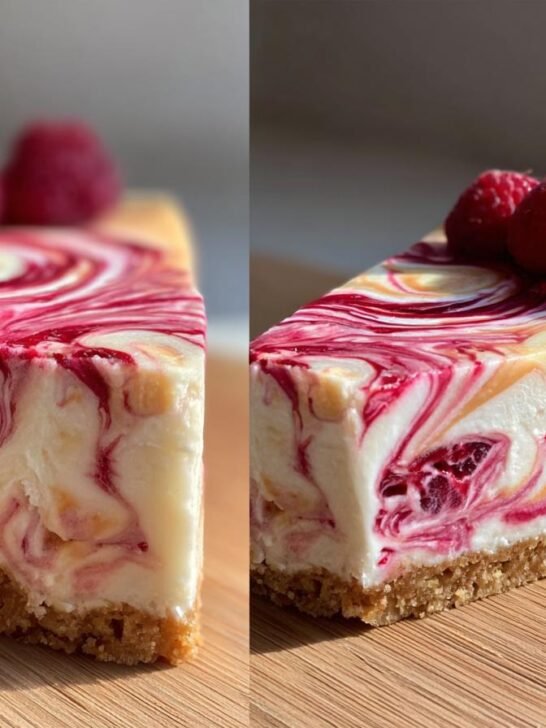 Raspberry Peach Cheesecake