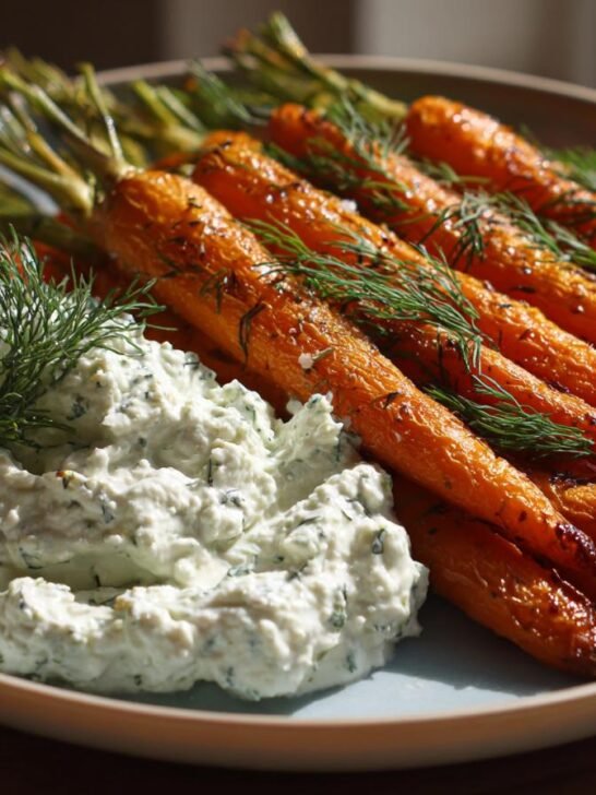 Roasted Carrots with Whipped Feta Dip