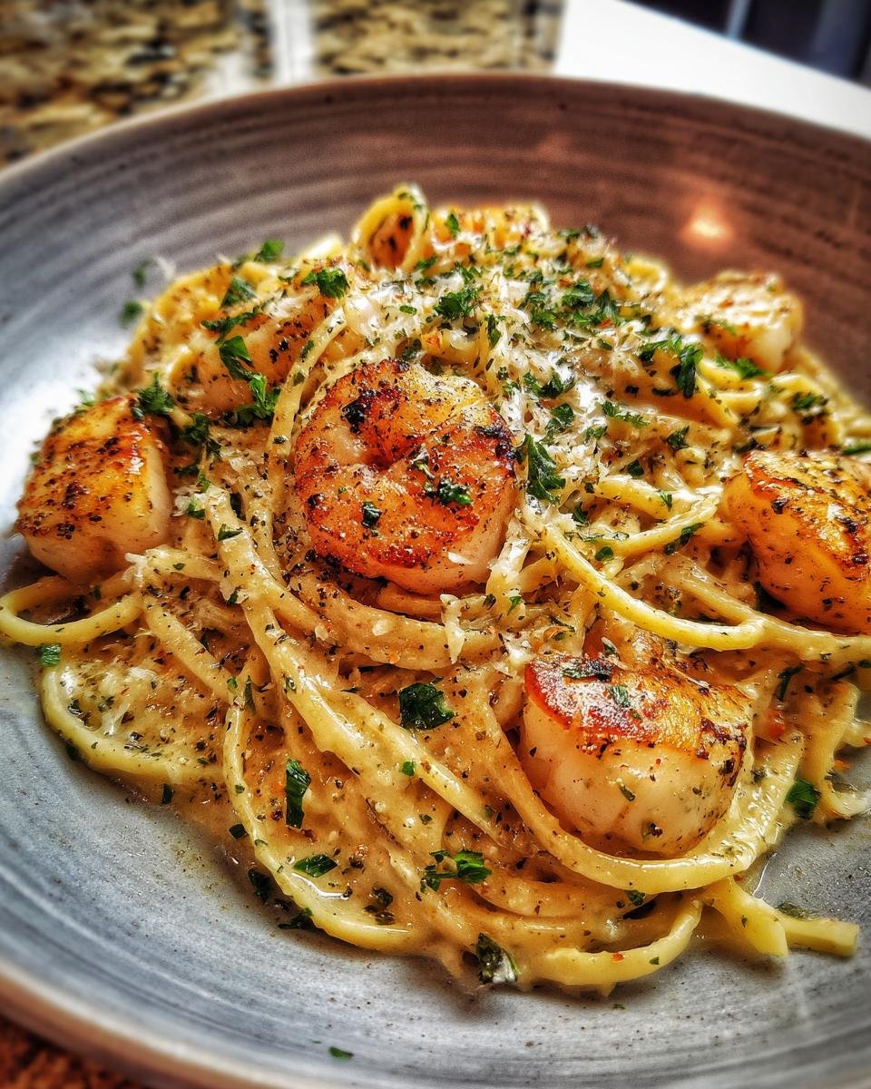 Scallop or Shrimp Spaghetti in Creamy White Wine Garlic Sauce - detail 3
