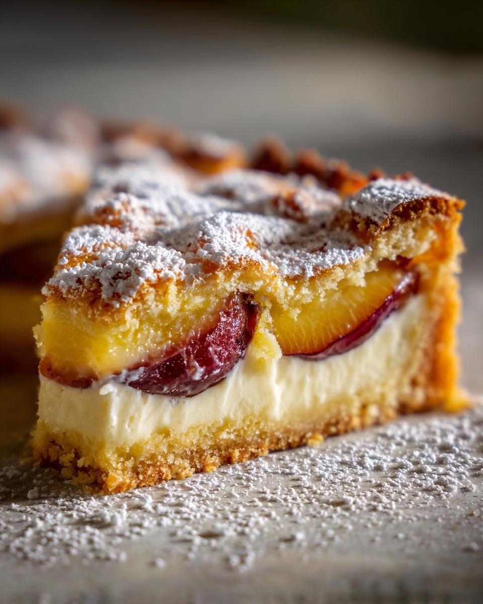 Shortcrust Cake with Vanilla Pudding and Plums - detail 2