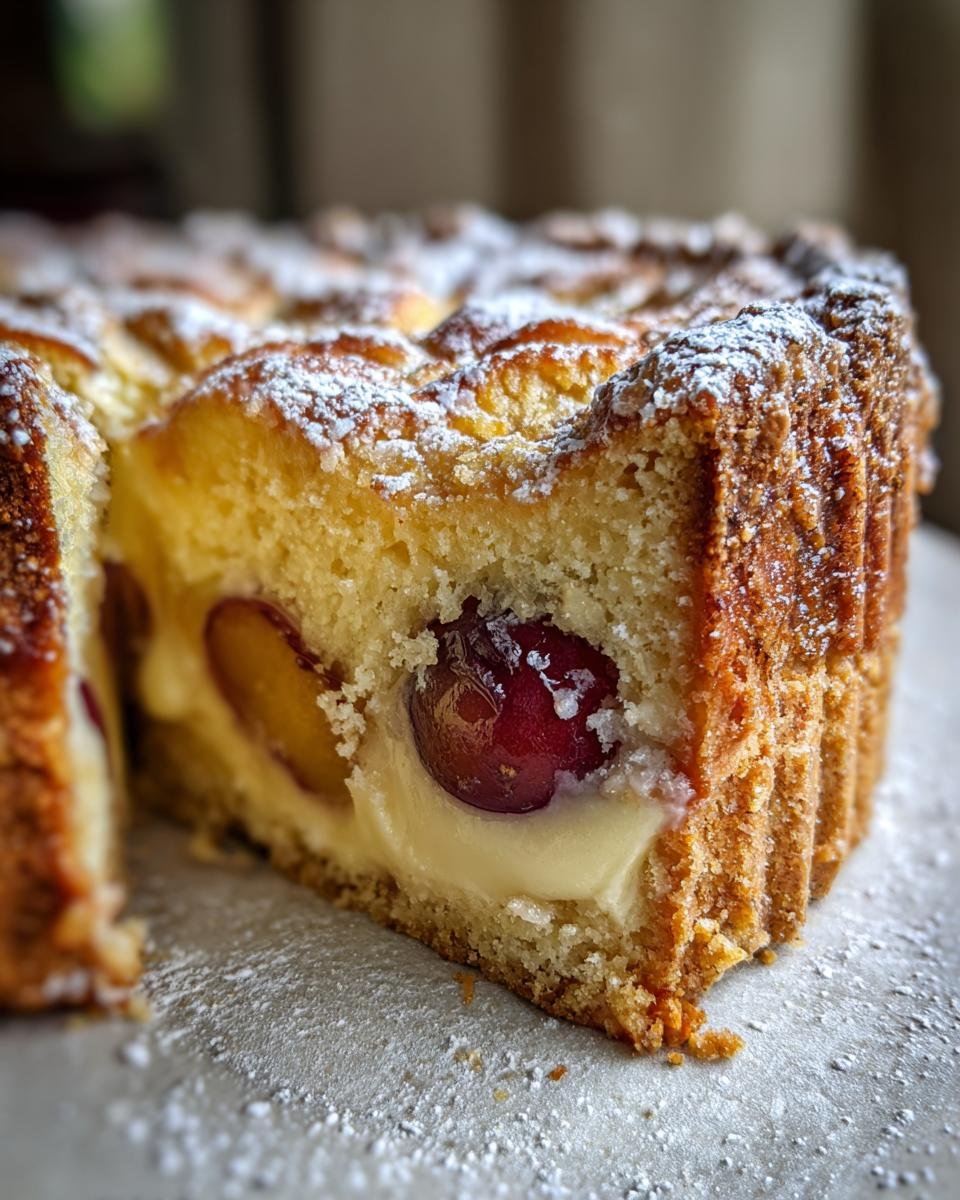 Shortcrust Cake with Vanilla Pudding and Plums - detail 3