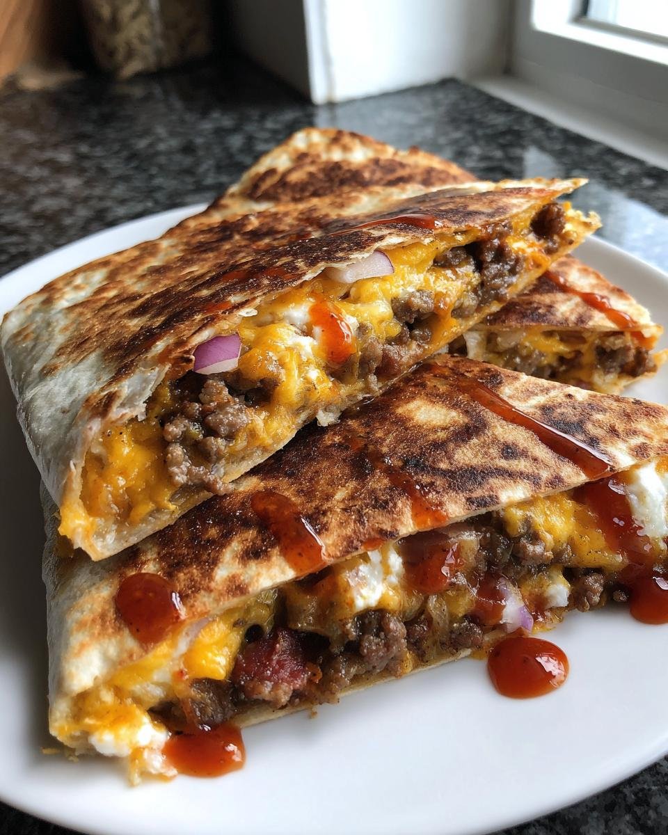 Smoky BBQ Bacon Cheeseburger Quesadillas - detail 1