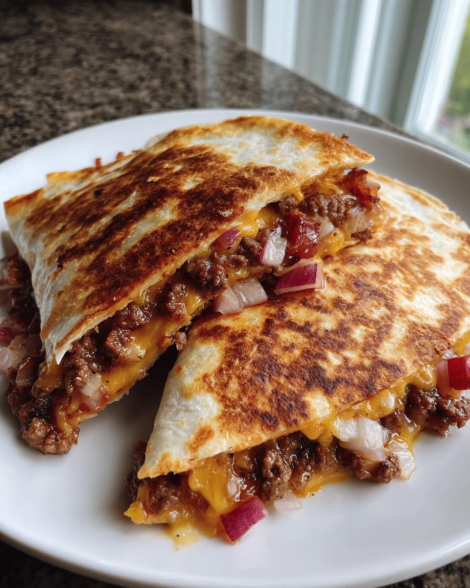 Smoky BBQ Bacon Cheeseburger Quesadillas - detail 3