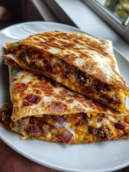 Smoky BBQ Bacon Cheeseburger Quesadillas