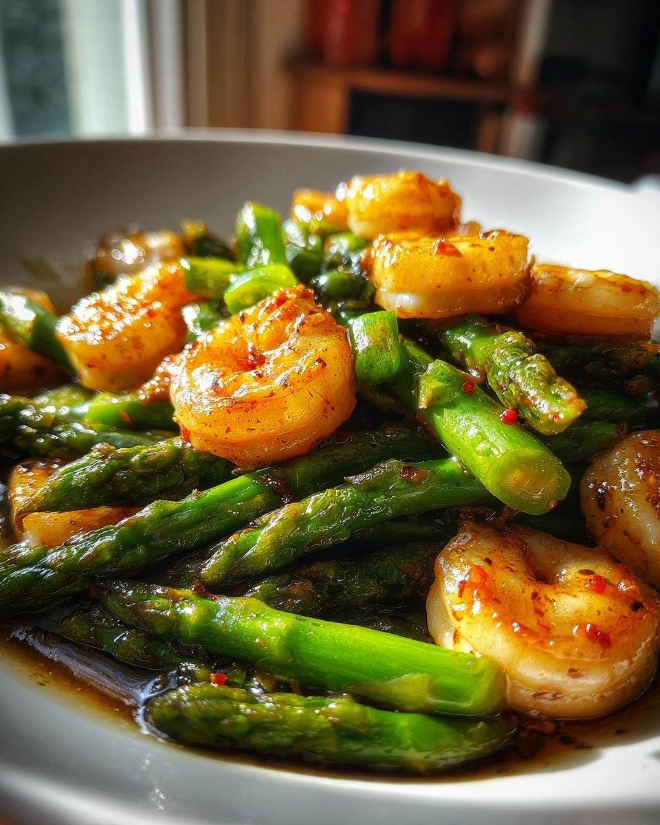 Stir-Fried Asparagus with Shrimp - detail 2
