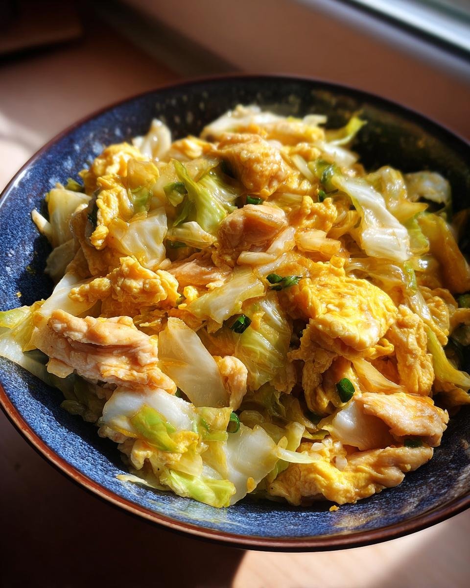 Stir-fried Chicken with Eggs and Cabbage - detail 1