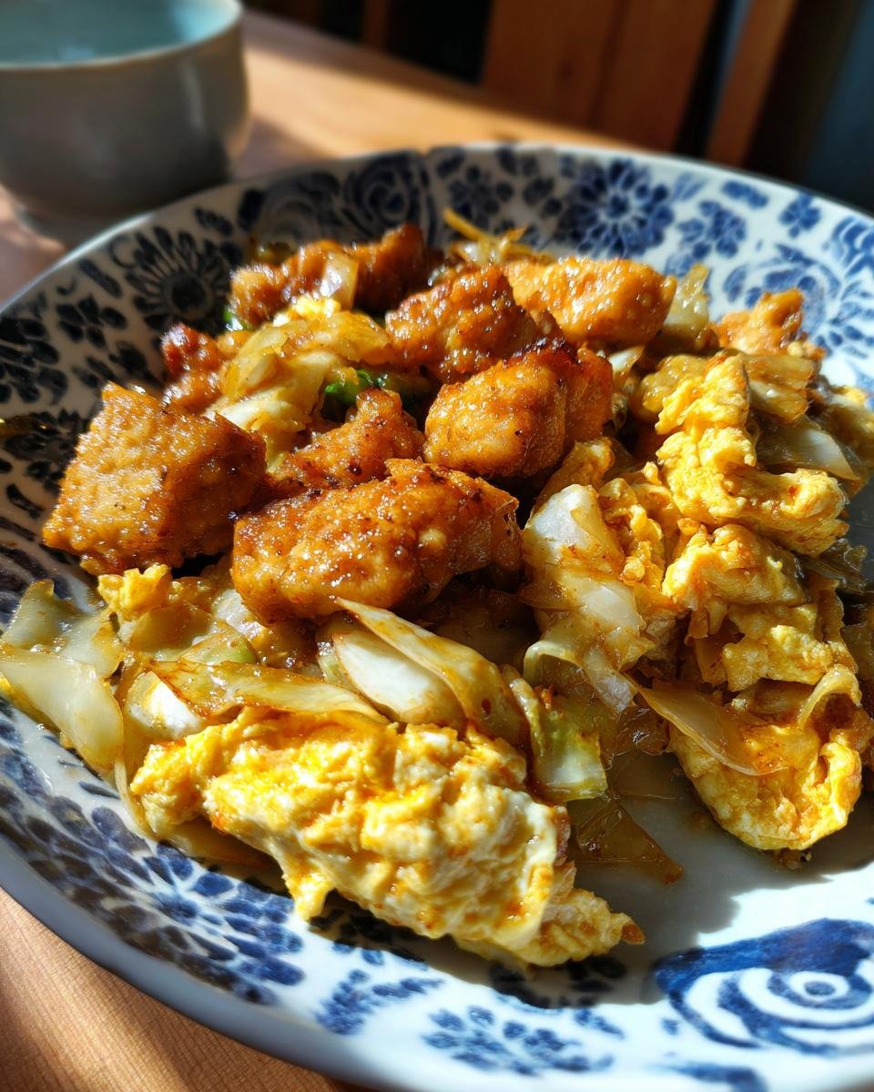 Stir-fried Chicken with Eggs and Cabbage - detail 2