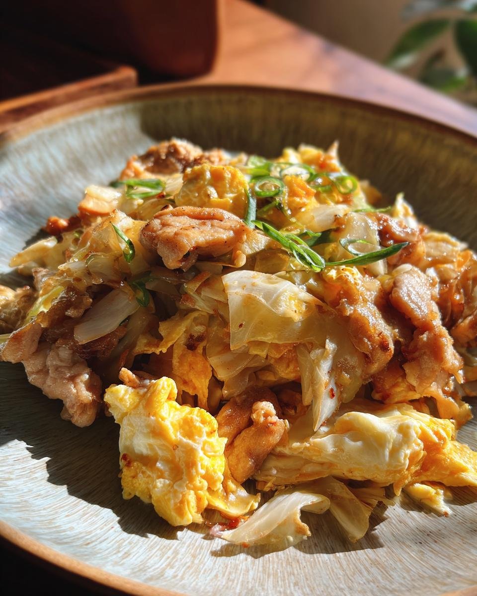 Stir-fried Chicken with Eggs and Cabbage - detail 4