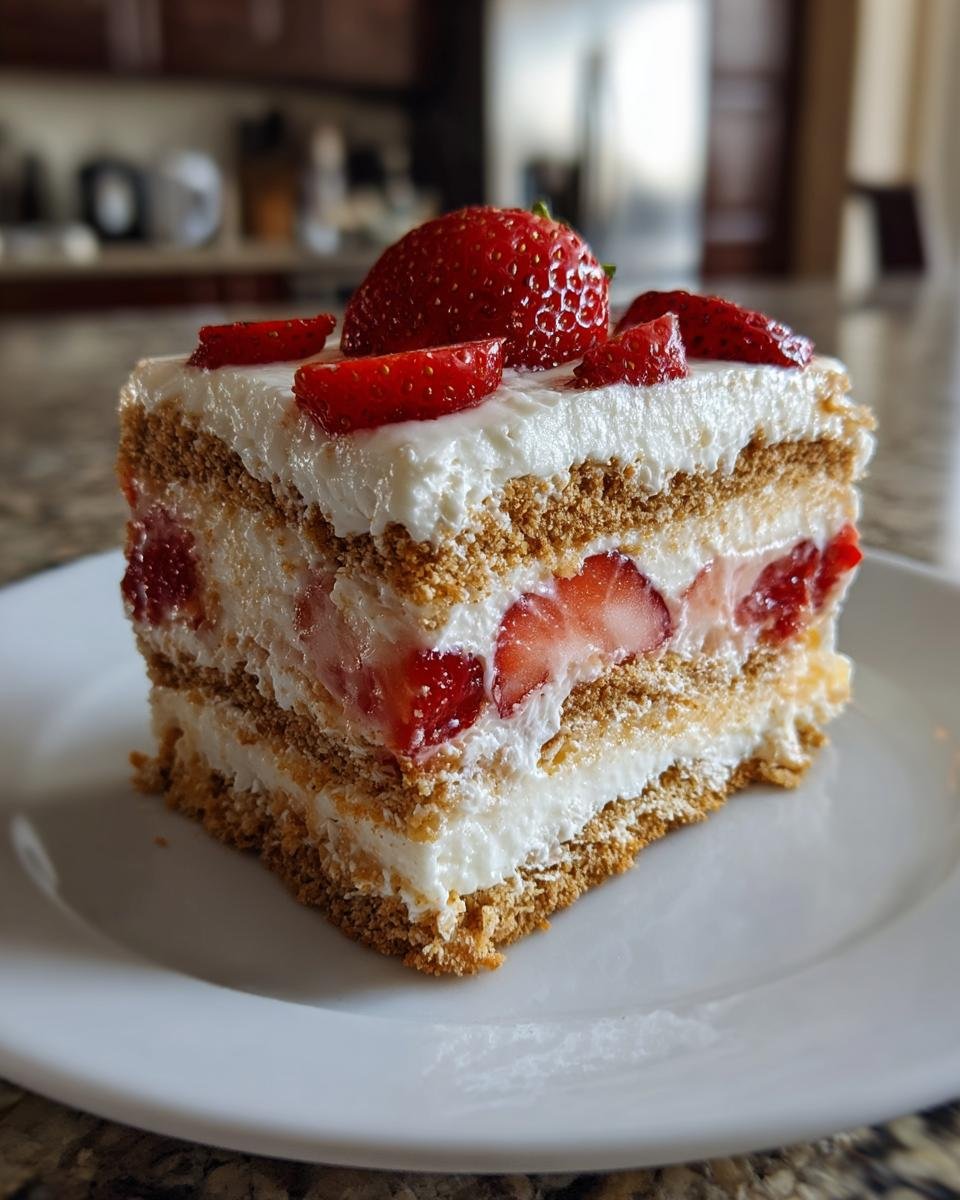 Strawberry Cream Cheese Icebox Cake - detail 3
