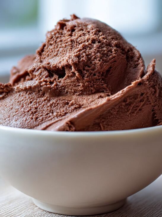 A bowl of rich, dark chocolate mousse, perfect for a 5 Minute Keto Chocolate Mousse Delight.