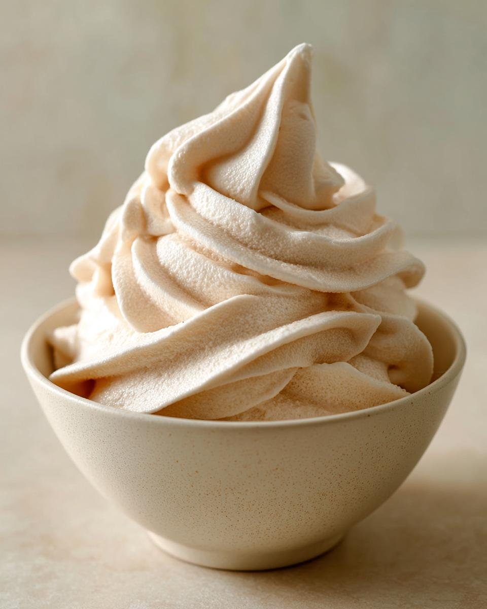 A close-up of a bowl filled with creamy, swirled Delightful Frozen Yogurt.